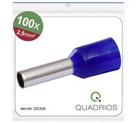 Quadrios 22C429 Embout simple d'extrémité de câble 2.5 mm² partiellement isolé bleu 1 set