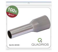 Quadrios 22C430 Embout simple d'extrémité de câble 4 mm² partiellement isolé gris 1 set