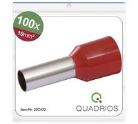 Quadrios 22C432 Embout simple d'extrémité de câble 10 mm² partiellement isolé rouge 1 set