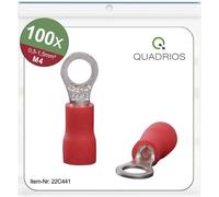 Quadrios 22C441 - Section transversale (max.) = 1,5 mm² - Diamètre du trou = 4,3 mm - Partiellement isolé - Rouge