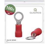 Quadrios 22C442 Cosse à oeillet Section max.=1.5 mm² Ø du trou=5.3 mm partiellement isolé rouge 1 set