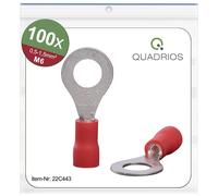 Quadrios 22C443 Cosse à oeillet Section max.=1.5 mm² Ø du trou=6.5 mm partiellement isolé rouge 1 set