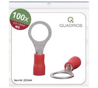 Quadrios 22C444 Cosse à oeillet Section max.=1.5 mm² Ø du trou=8.5 mm partiellement isolé rouge