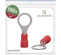 Quadrios 22C444 Cosse à oeillet Section max.=1.5 mm² Ø du trou=8.5 mm partiellement isolé rouge 1 set