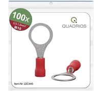 Quadrios 22C445 Cosse à oeillet Section max.=1.5 mm² Ø du trou=10.5 mm partiellement isolé rouge 1 set
