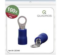 Quadrios 22C446 Cosse à oeillet Section max.=2.5 mm² Ø du trou=4.3 mm partiellement isolé bleu 1 set