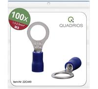 Quadrios 22C449 Cosse à oeillet Section max.=2.5 mm² Ø du trou=8.5 mm partiellement isolé bleu 1 set