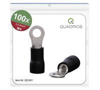Quadrios 22C451 Cosse à oeillet Section max.=4.0 mm² Ø du trou=4.3 mm partiellement isolé noir 1 set