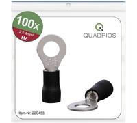 Quadrios 22C453 Cosse à oeillet Section max.=4.0 mm² Ø du trou=6.5 mm partiellement isolé noir 1 set