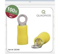 Quadrios 22C456 Cosse à oeillet Section max.=6.0 mm² Ø du trou=4.3 mm partiellement isolé jaune 1 set