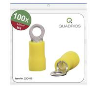 Quadrios 22C456 Cosse à oeillet Section max.=6.0 mm² Ø du trou=4.3 mm partiellement isolé jaune 1 set