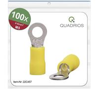 Quadrios 22C457 Cosse à oeillet Section max.=6.0 mm² Ø du trou=5.3 mm partiellement isolé jaune 1 set