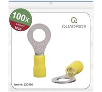 Quadrios 22C460 Cosse à oeillet Section max.=6.0 mm² Ø du trou=10.5 mm partiellement isolé jaune 1 set