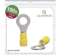 Quadrios 22C460 Cosse à oeillet Section max.=6.0 mm² Ø du trou=10.5 mm partiellement isolé jaune 1 set