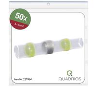 Quadrios 22C464 Prolongateur avec gaine thermorétractable 4.0 mm² 6.0 mm² entièrement isolé jaune 1 set