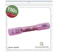 Quadrios 22C467 Prolongateur avec gaine thermorétractable 0.5 mm² 1.5 mm² entièrement isolé rouge 1 set