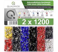 Quadrios 22C470 Assortiment dembouts simples 0.5 mm², 0.75 mm², 1 mm², 1.5 mm², 2.5 mm², 4 mm², 6 mm², 10 mm² partiellement isolé blanc, gris, rouge, noir,