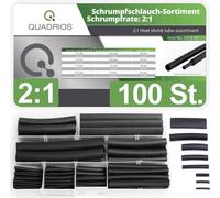 Quadrios 22CA167 Assortiment de gaines thermorétractables noir Taux de retreint:2:1 1 set