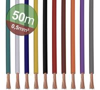 Quadrios 22CW004 Assortiment de cordons 1 x 0.5 mm² blanc, bleu, marron, orange, vert, jaune, gris, violet, noir, rouge 1 set
