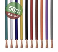 Quadrios 22CW004 Assortiment de cordons 1 x 0.5 mm² blanc, bleu, marron, orange, vert, jaune, gris, violet, noir, rouge 1 set