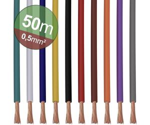 Quadrios 22CW004 Assortiment de cordons 1 x 0.5 mm² blanc, bleu, marron, orange, vert, jaune, gris, violet, noir, rouge 1 set