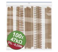 Quadrios 22P076 22P076 Jeu de résistances à couche carbone 47 kΩ sortie axiale 0.25 W 5 % 1 set