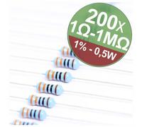 Quadrios 22P081 22P081 Jeu de résistances à couche métallique sortie axiale 0.5 W 1 % 1 set