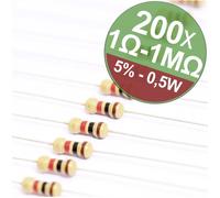 Quadrios 22P104 22P104 Jeu de résistances à couche carbone sortie axiale 0.5 W 5 % 1 set