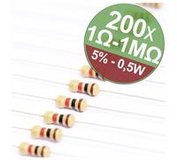 Quadrios 22P105 22P105 Jeu de résistances à couche carbone sortie axiale 0.5 W 5 % 1 set