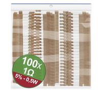 Quadrios 22P107 22P107 Jeu de résistances à couche carbone 1 Ω sortie axiale 0.5 W 5 % 1 set