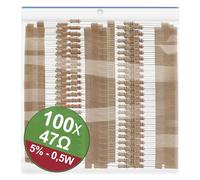 Quadrios 22P109 22P109 Jeu de résistances à couche carbone 47 Ω sortie axiale 0.5 W 5 % 1 set