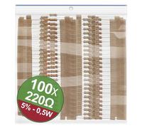Quadrios 22P112 22P112 Jeu de résistances à couche carbone 220 Ω sortie axiale 0.5 W 5 % 1 set