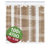 Quadrios 22P114 22P114 Jeu de résistances à couche carbone 470 Ω sortie axiale 0.5 W 5 % 1 set