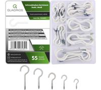 Quadrios 22SA053 Assortiment de crochets à vis blanc 55 pièces 55 pc(s)
