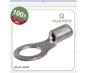 Quadrios 23C497 Cosse à oeillet Section max.=1.5 mm² Ø du trou=5.3 mm non isolé 100 pc(s)