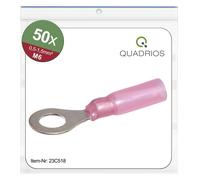 Quadrios 23C518 Cosse à oeillet Section max.=1.5 mm² Ø du trou=6.5 mm partiellement isolé rouge 50 pc(s)