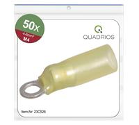 Quadrios 23C526 Cosse à oeillet Section max.=6 mm² Ø du trou=4.3 mm partiellement isolé jaune 50 pc(s)