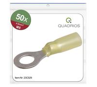 Quadrios 23C529 Cosse à oeillet Section max.=6 mm² Ø du trou=8.5 mm partiellement isolé jaune 50 pc(s)