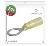 Quadrios 23C530 Cosse à oeillet Section max.=6 mm² Ø du trou=10.5 mm partiellement isolé jaune 50 pc(s)