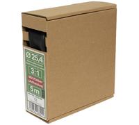 Quadrios 23CA182 Gaine thermorétractable avec colle noir 25.4 mm Taux de retreint:3:1 5 m