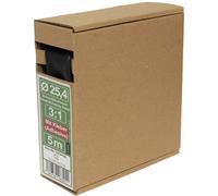 Quadrios 23CA182 Gaine thermorétractable avec colle noir 25.4 mm Taux de retreint:3:1 5 m