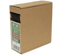 Quadrios 23CA183 Gaine thermorétractable avec colle noir 30 mm Taux de retreint:3:1 5 m