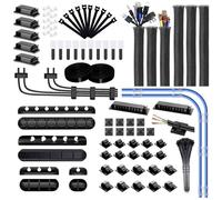 Quadrios 23CA257 Boîte d'assortiment de supports de câble 23CA257 Plage de Ø du faisceau 1 à 40 mm noir 184 parties