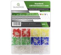 Quadrios 23O192 Assortiment de LEDs rouge, vert, jaune, bleu, blanc 5 mm 20 mA 2 V, 3 V