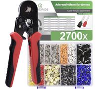 Quadrios 23T045 Assortiment dembouts simples 0.5 mm², 0.75 mm², 1 mm², 1.5 mm², 2.5 mm², 4 mm², 6 mm², 10 mm² partiellement isolé 1 set