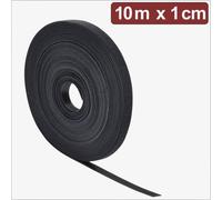 Quadrios 24CA307 Bande auto-agrippante pour grouper partie velours et partie agrippante (L x l) 10 m x 1 cm noir 10 m
