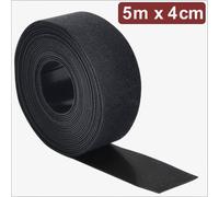 Quadrios 24CA309 Bande auto-agrippante pour grouper partie velours et partie agrippante (L x l) 5 m x 4 cm noir 5 m