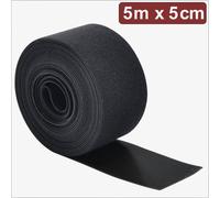 Quadrios 24CA310 Bande auto-agrippante pour grouper partie velours et partie agrippante (L x l) 5 m x 5 cm noir 5 m