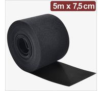 Quadrios 24CA311 Bande auto-agrippante pour grouper partie velours et partie agrippante (L x l) 5 m x 7.5 cm noir 5 m