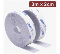 Quadrios 24CA323 Bande auto-agrippante à coller partie velours et partie agrippante (L x l) 3 m x 2 cm blanc 3 m